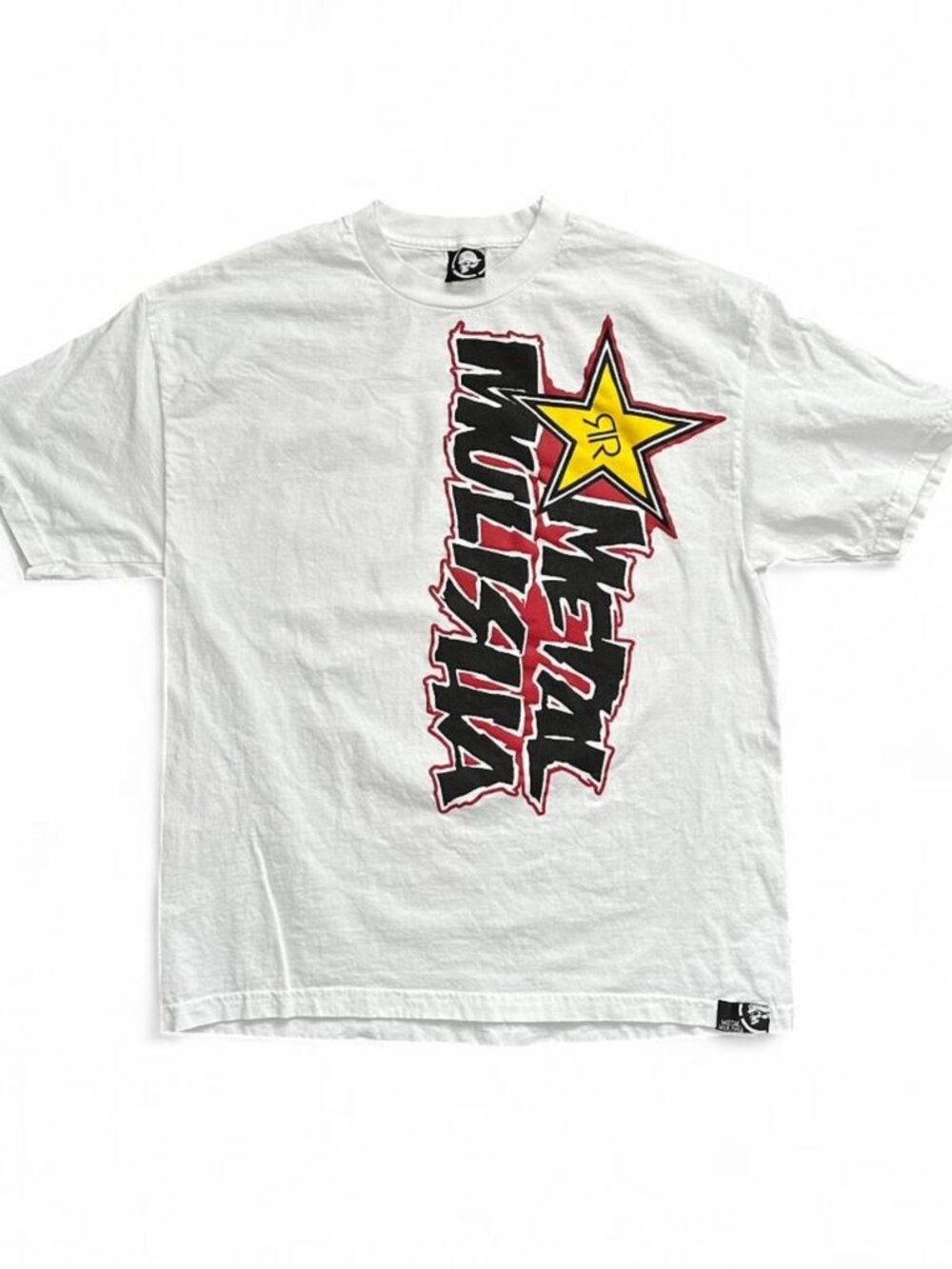 Vintage Metal Mulisha Rockstar Energy Y2K T Shirt Vertical Logo Graphic